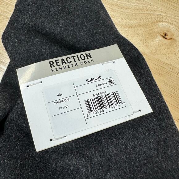 Kenneth Cole Reaction NWT Men's Raburn Wool Blend Top Coat Size 40L Dark Gray - Picture 10 of 11